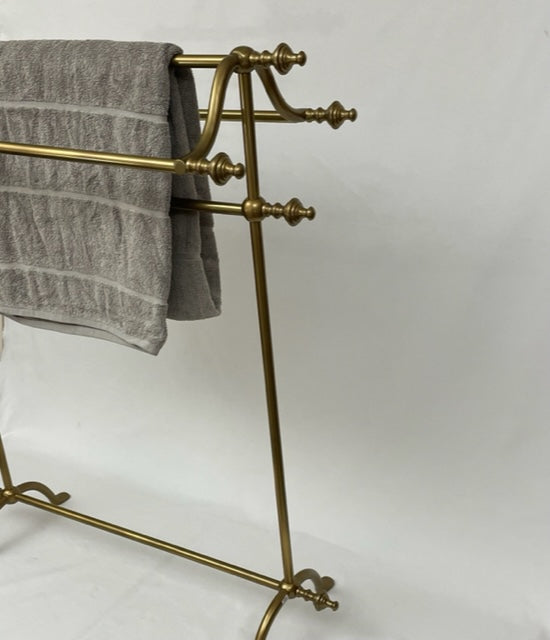 Polished Brass Free Standing Towel Rail